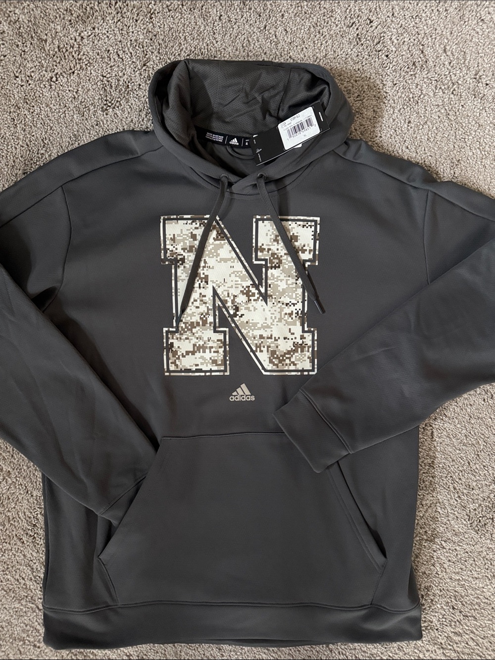 adidas Men’s Black Hoodie with Tan Digital Camo 'N'